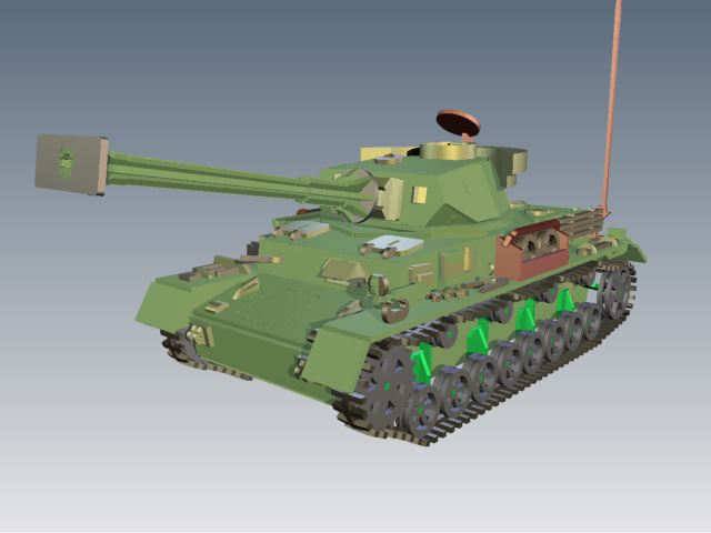 Panzerkampfwagen IV德军坦克模型3D图纸 Solidworks设计 附STEP